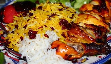 Zereshk Polo with 1/2 chicken